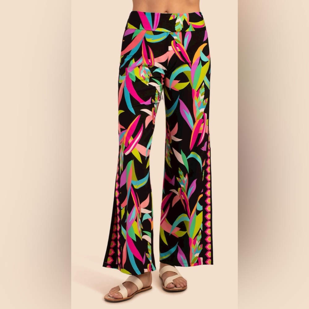 Trina Turk Birds of Paradise Split Leg Beach Swim Pants NWT